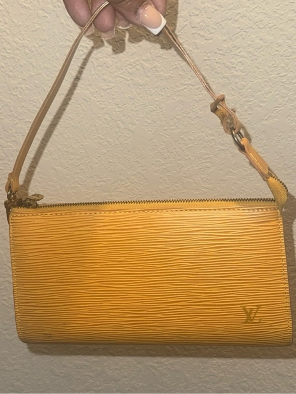 Louis Vuitton Yellow Epi Leather Wristlet Clutch